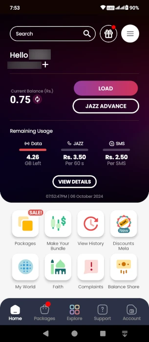Jazz SIMOSA Mobile App